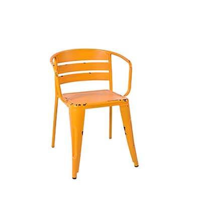 Industrial metal steel with e-coating rust resistant dining chair top stackable outdoor garden chair