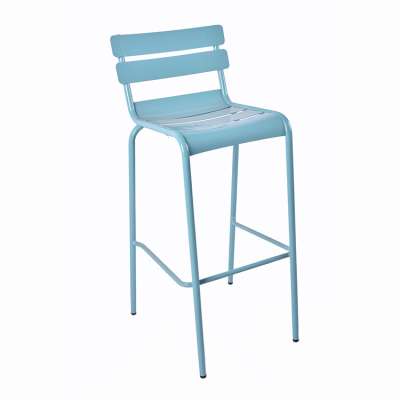 Ulti-color outdoor garden metal frame kitchen stool with back stackable metal dining chair