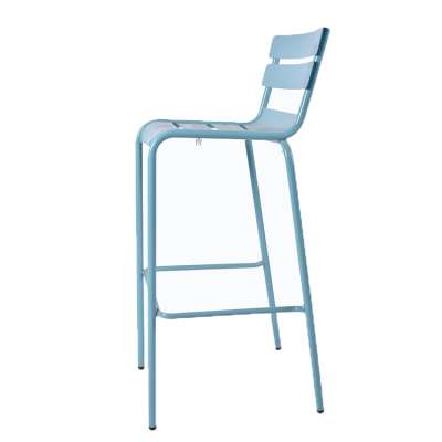 Colorful indoor metal frame steel dining restaurant simple design stackable outdoor chair