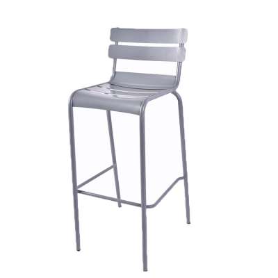 Durable multi-color outdoor garden metal frame kitchen stool with back stackable metal dining chair