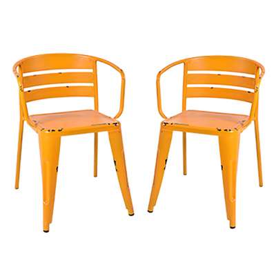 Top Stackable vintage outdoor garden chair metal steel with e-coating rust resistant dining chair